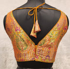 Kia Fashions Mustard Yellow Multi Color Weave Readymade Blouse | Grocsy