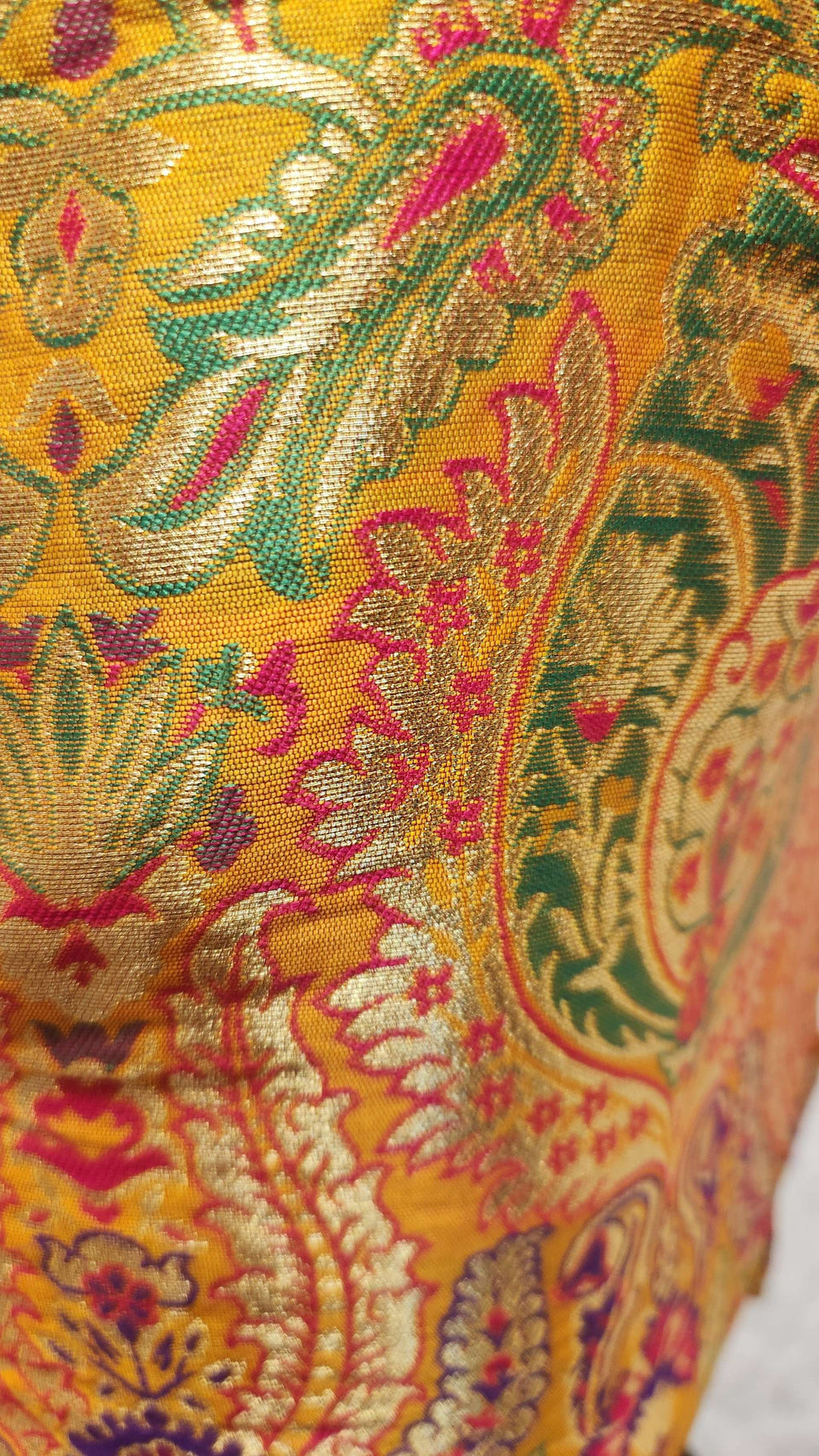 Kia Fashions Mustard Yellow Multi Color Weave Readymade Blouse | Grocsy