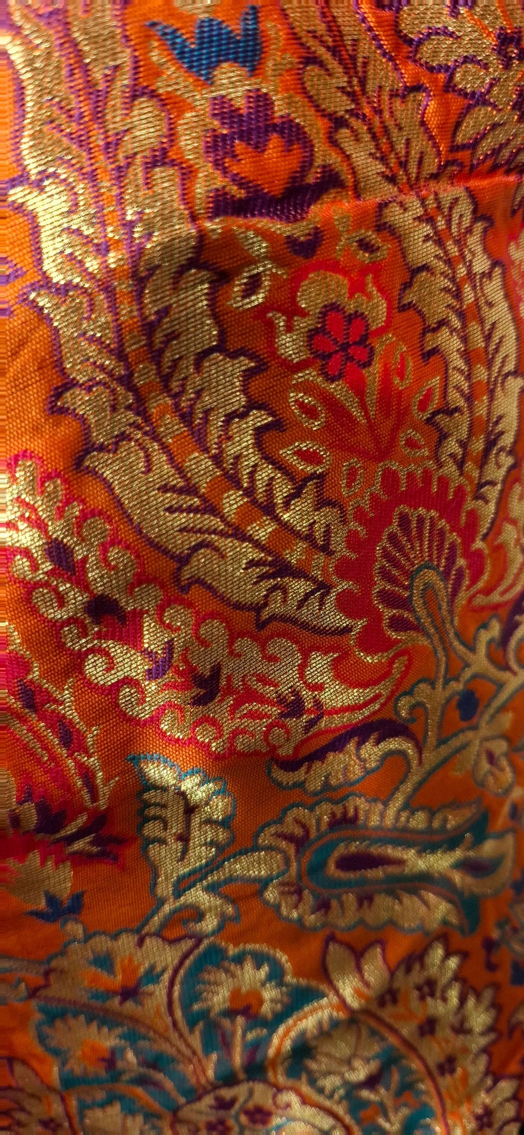 Kia Fashions Orange Multi Color Weave Readymade Blouse | Grocsy