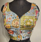 Kia Fashions Grey Sequins & Zari Embroidered Readymade Blouse | Grocsy