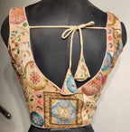 Kia Fashions Peach Sequins & Zari Embroidered Readymade Blouse | Grocsy