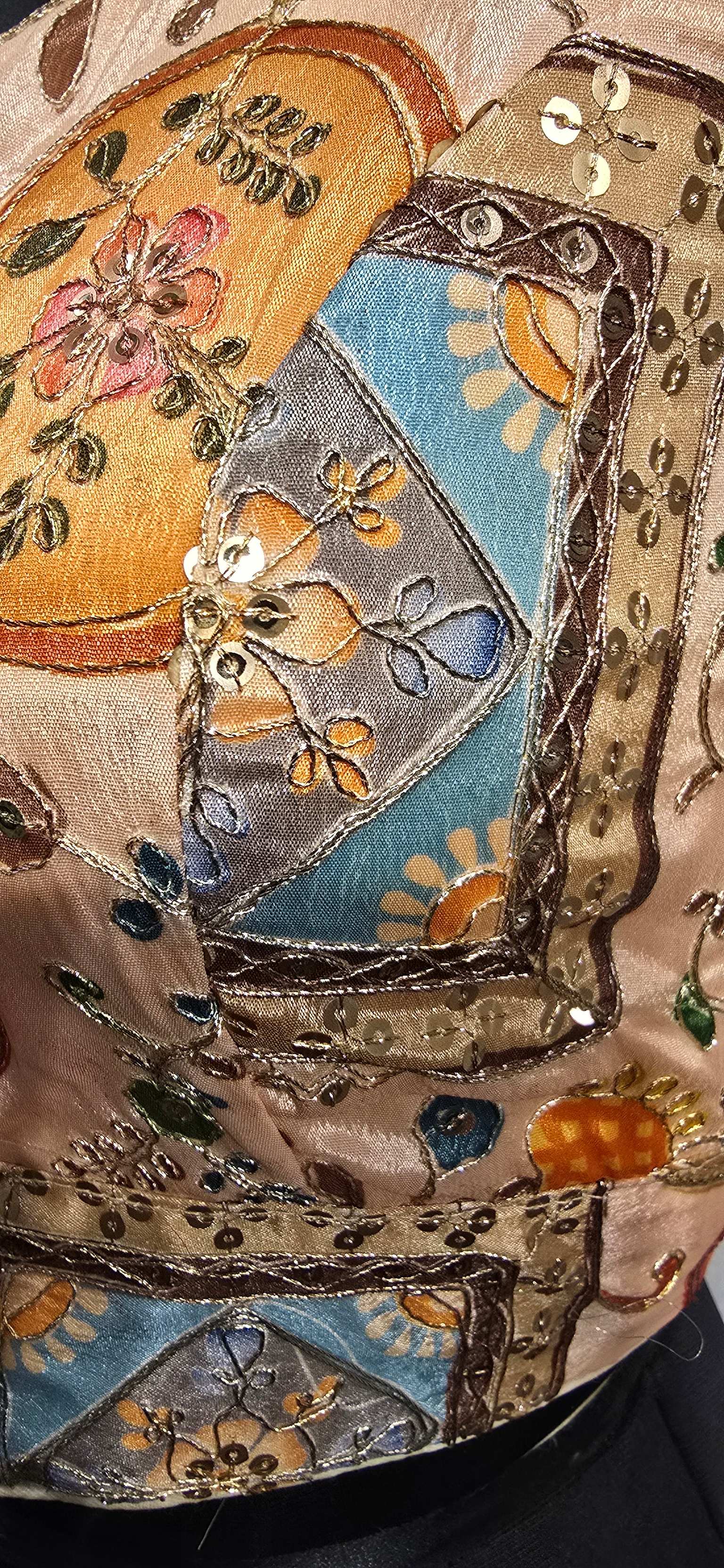 Kia Fashions Peach Sequins & Zari Embroidered Readymade Blouse | Grocsy