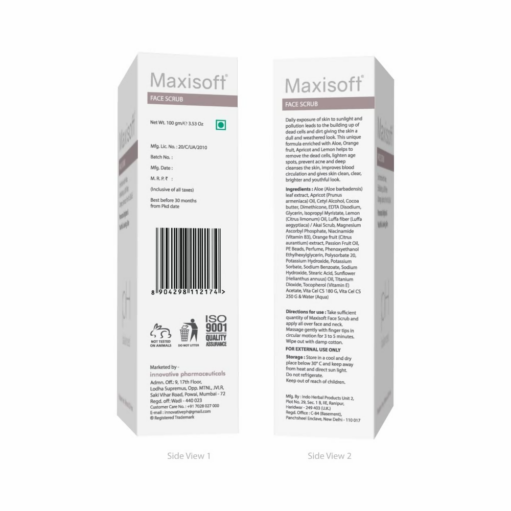 Maxisoft Face Scrub Tan Removal Exfoliating Scrub | Grocsy