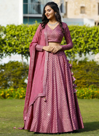 Lehenga Mart Designer Bollywood Style Wedding Wear Lehenga Choli - Metallic pink | Grocsy
