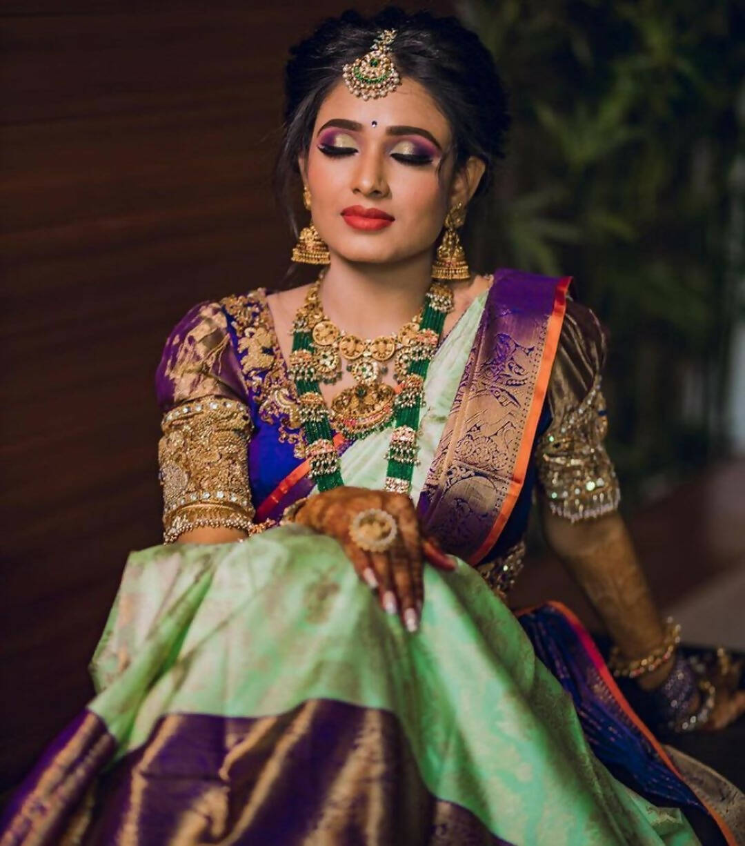 DEIANA'S Beautiful Designer Golden zari Soft Lichi Silk Saree - Pista | Grocsy