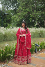 Lorenvalley Ranipink Rangoli Silk Heavy Sequins & Thread Embroidered work Lehenga Choli | Grocsy