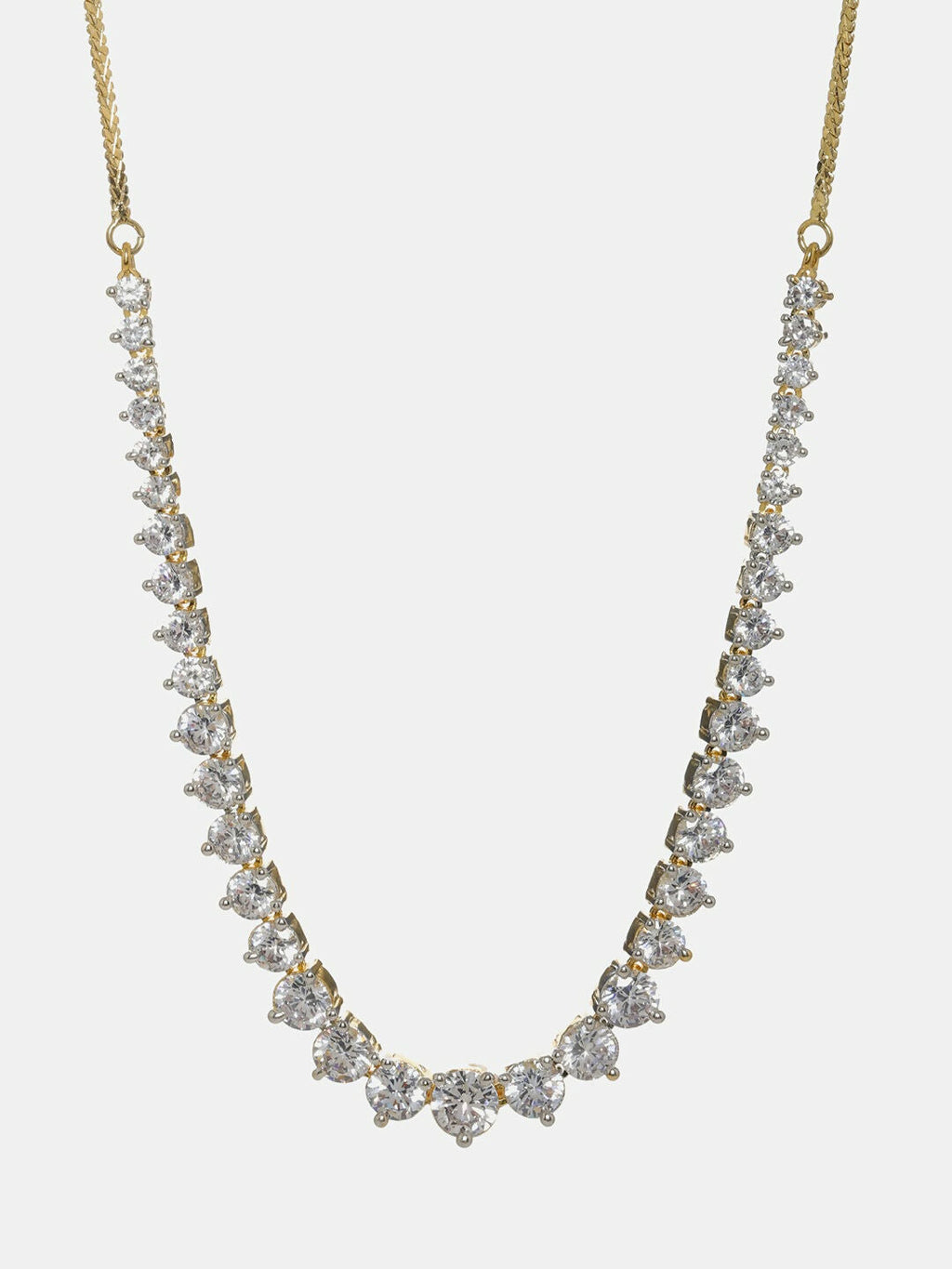 Diamond Neckpiece with Dangler Diamond Earrings- Ruby Raang | Grocsy