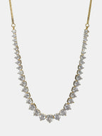 Diamond Neckpiece with Dangler Diamond Earrings- Ruby Raang | Grocsy