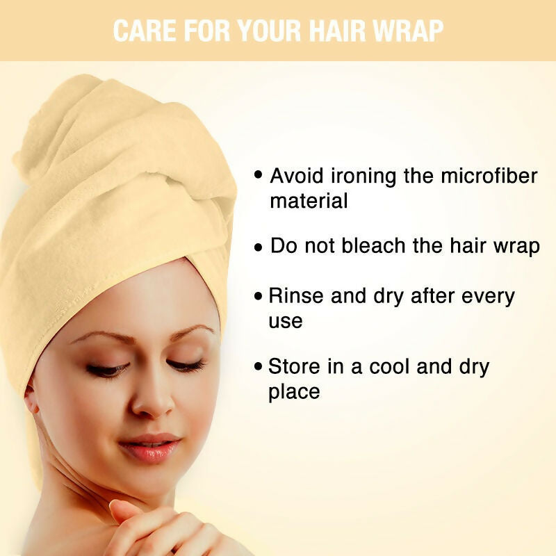 Nykaa Naturals Microfiber Hair Wrap for Frizz Free & Shiny Hair - Yellow | Grocsy