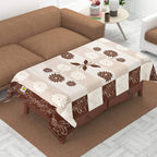 Yellow Weaves Polyester Floral Designer Rectangular Center 4 Seater Table Cover - Brown | Grocsy