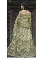 Myra Dusty Beige Butterfly Net Heavy Embroidered Designer Anarkali Suit | Grocsy