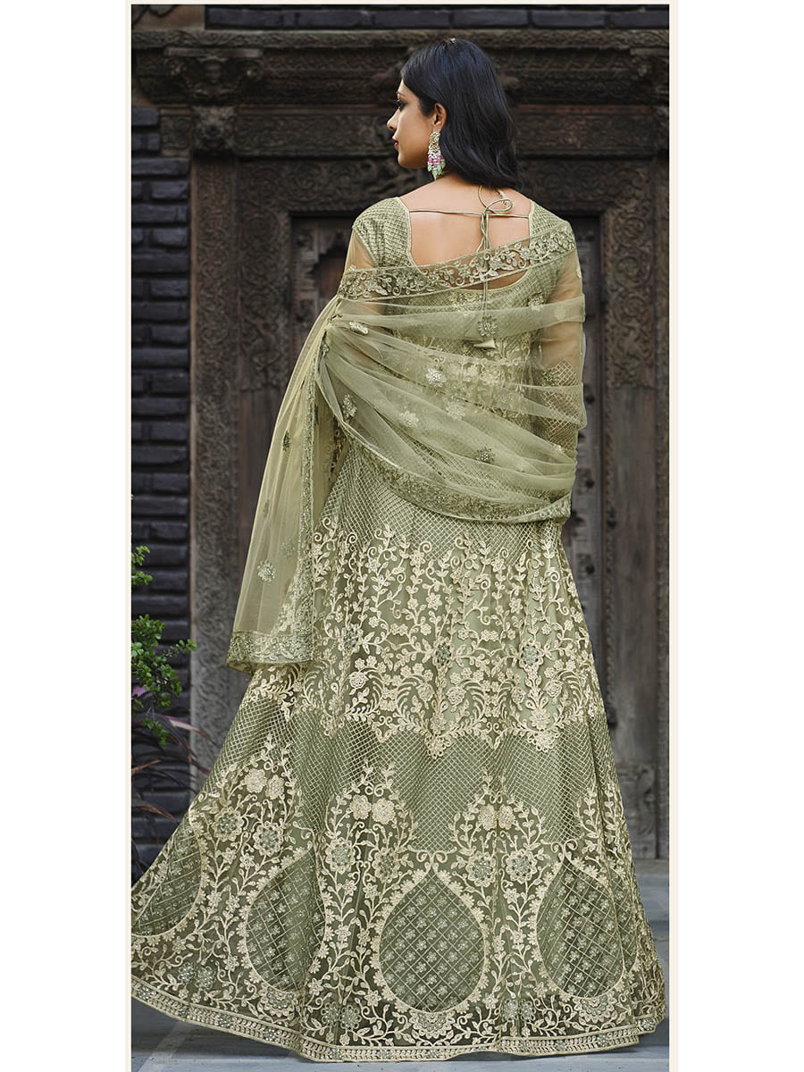 Myra Dusty Beige Butterfly Net Heavy Embroidered Designer Anarkali Suit | Grocsy