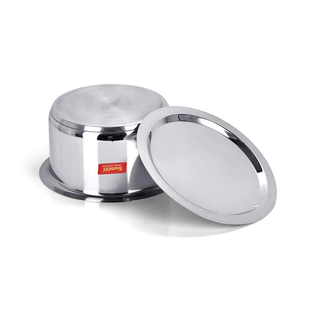 Sumeet Big Size Stainless Steel Induction Bottom Gas Stove Friendly Container | Grocsy