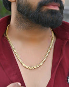 VOJ Gold-Polished Designer V Shaped Chain For Men | Grocsy