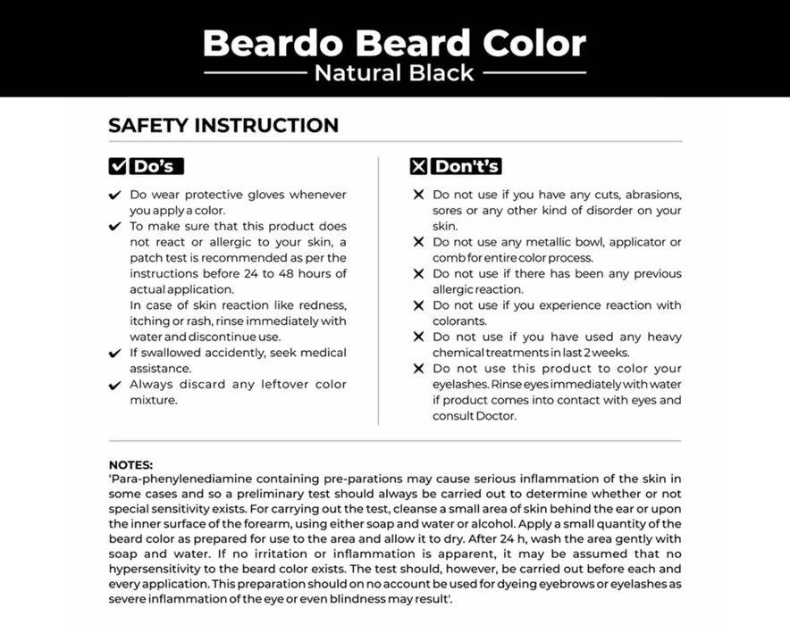 Beardo Beard Color for Men - Natural Black | Grocsy