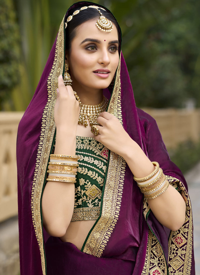 Vegaa Fashion Wine Georgette Embroidered Wedding Wear Saree | Grocsy