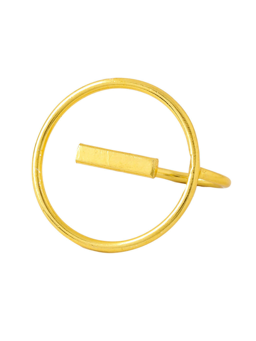 NVR Women Gold-Polished Adjustable Finger Ring | Grocsy