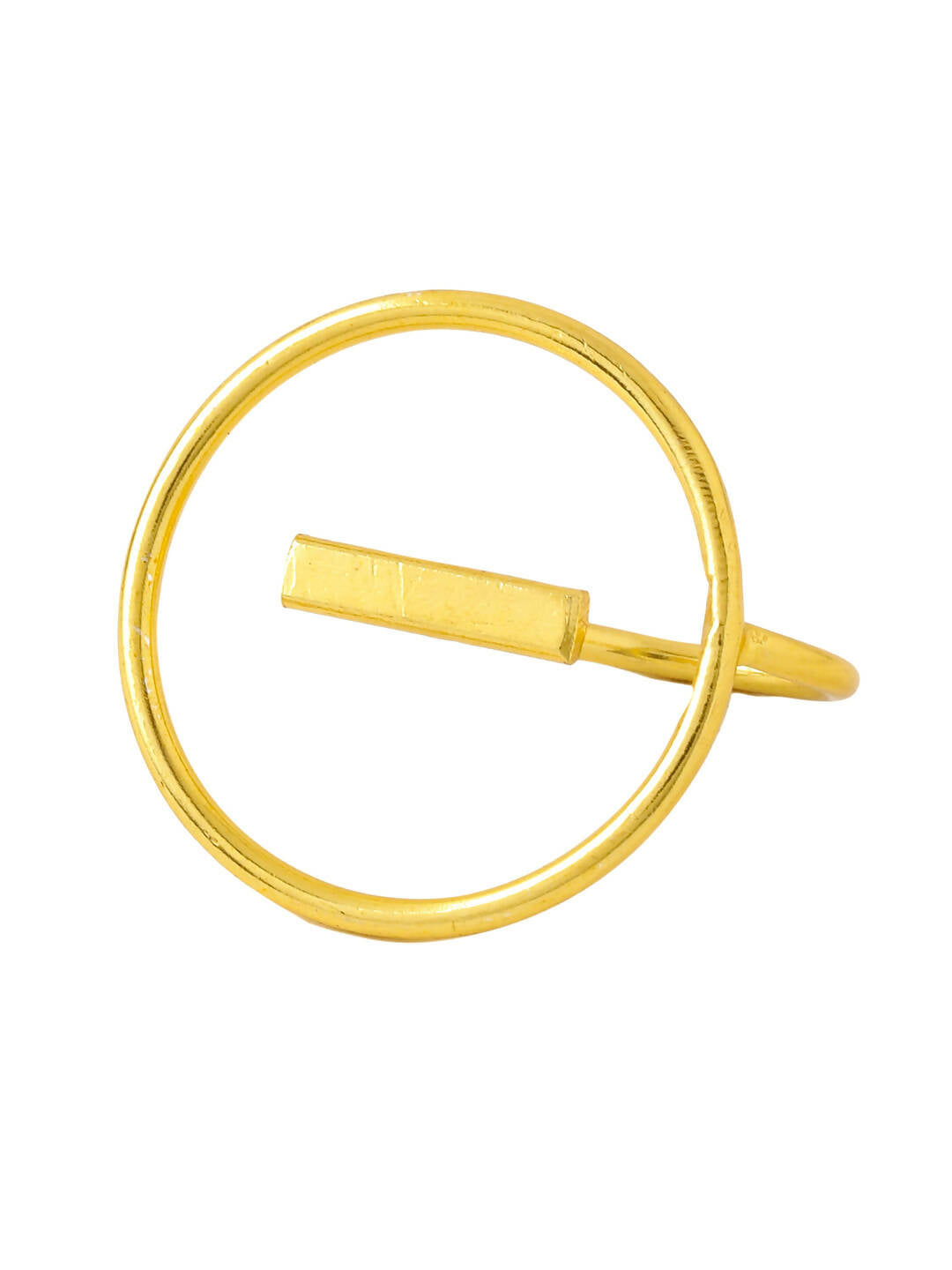 NVR Women Gold-Polished Adjustable Finger Ring | Grocsy