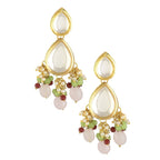 Peryl Women's Handcrafted Kundan Pastel Beaded Necklace With Earrings - Swadesiicart