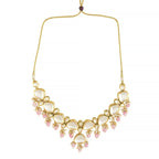 Peryl Women's Pearl & Pink Beaded Gold Tone Kundan Inspired Necklace With Earrings - Swadesiicart