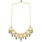 Peryl Women's Green Gold Toned Handcrafted Kundan Necklace Set - Swadesiicart