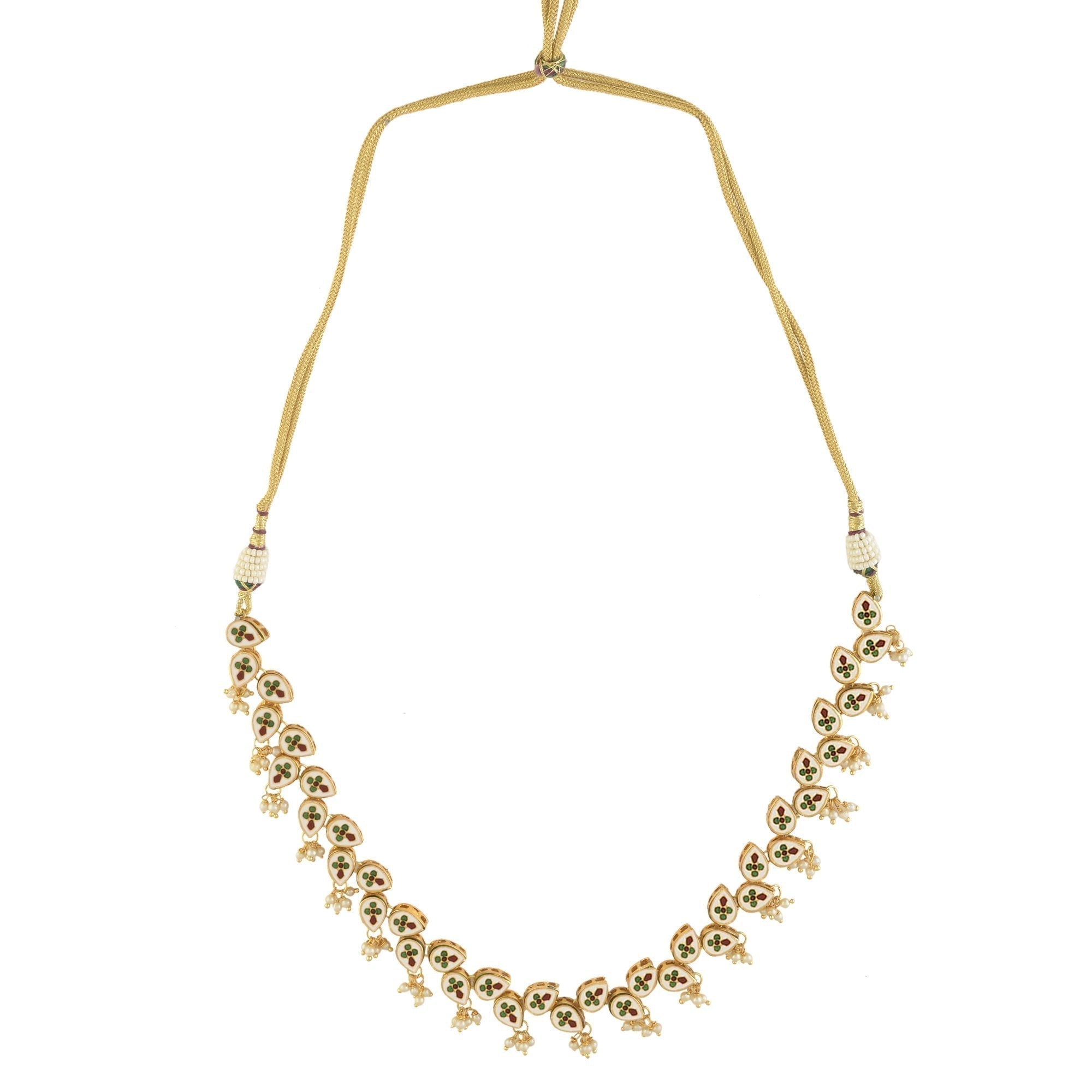 Peryl Women's Elegant Tear Drop Shaped Necklace With Earrings - Swadesiicart