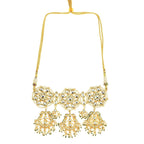 Peryl Women's Kundan Inspired Pearl Necklace With Earrings - Swadesiicart