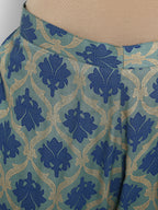 Janasya Turquoise Green Rayon Foil Print Set | Grocsy