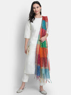 Janasya Off-White Poly Silk Solid Set | Grocsy