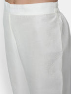 Janasya Off-White Poly Silk Solid Set | Grocsy