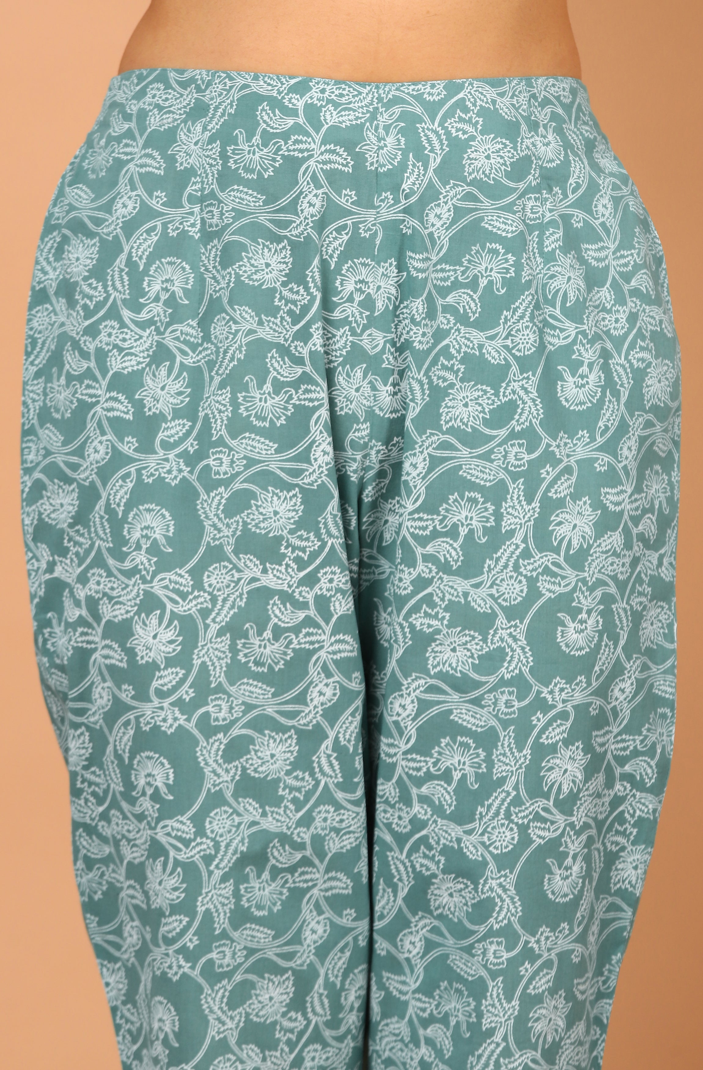 Janasya Women's Turquoise Cotton Striped Kurta With Pant And Dupatta | Grocsy