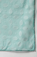 Janasya Women's Turquoise Cotton Striped Kurta With Pant And Dupatta | Grocsy