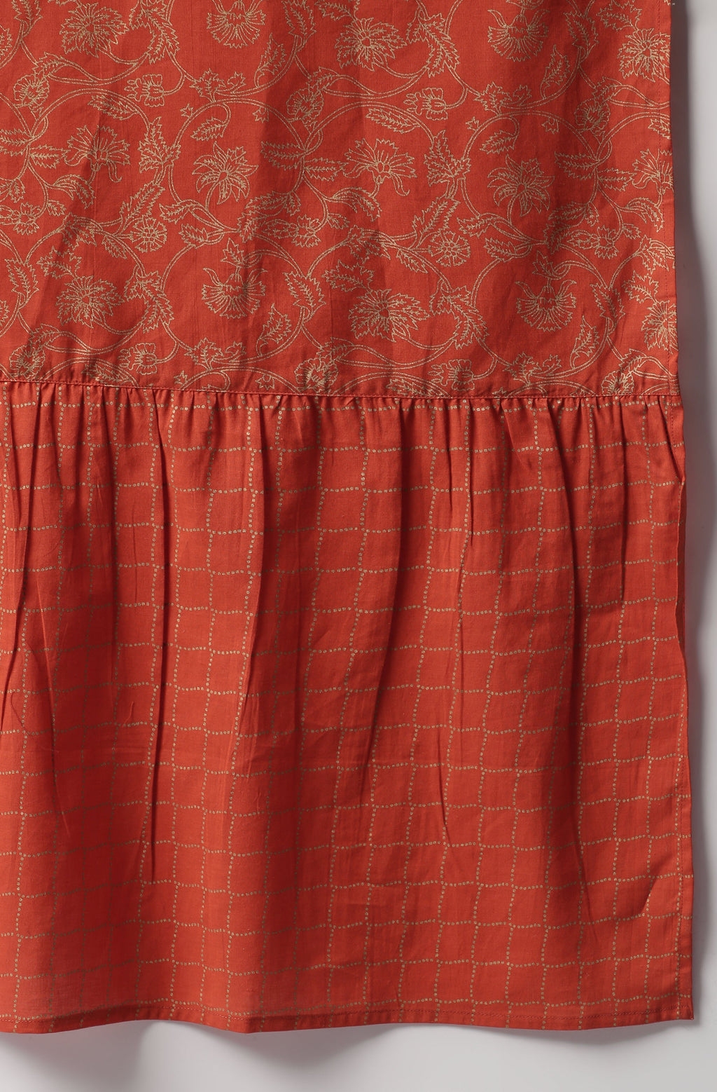 Janasya Women's Orange Cotton Striped Kurta With Pant And Dupatta | Grocsy
