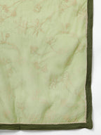 Janasya Women's Olive Green Rayon Solid Kurta With Palazzo And Dupatta | Grocsy