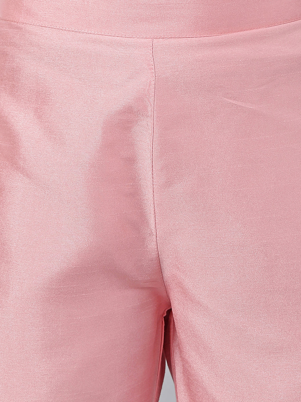 Janasya Pink Poly Silk Solid Set | Grocsy