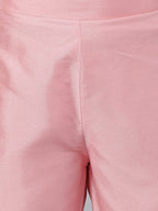 Janasya Pink Poly Silk Solid Set | Grocsy