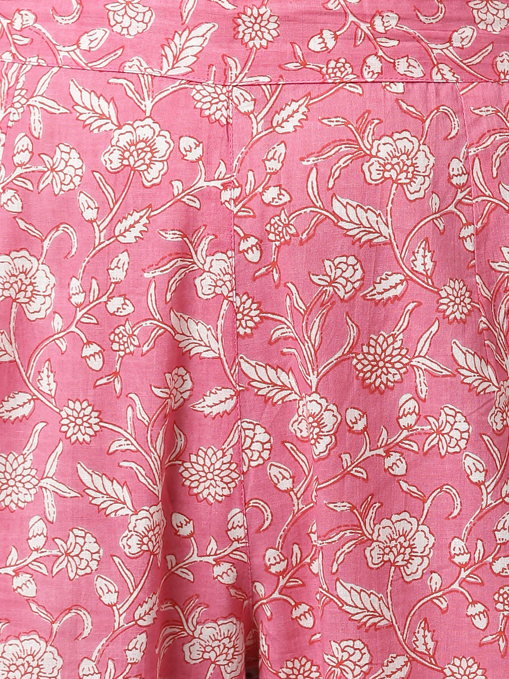 Janasya Women's Pink Cotton Floral Print Kurta With Pant And Dupatta | Grocsy