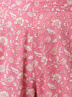 Janasya Women's Pink Cotton Floral Print Kurta With Pant And Dupatta | Grocsy