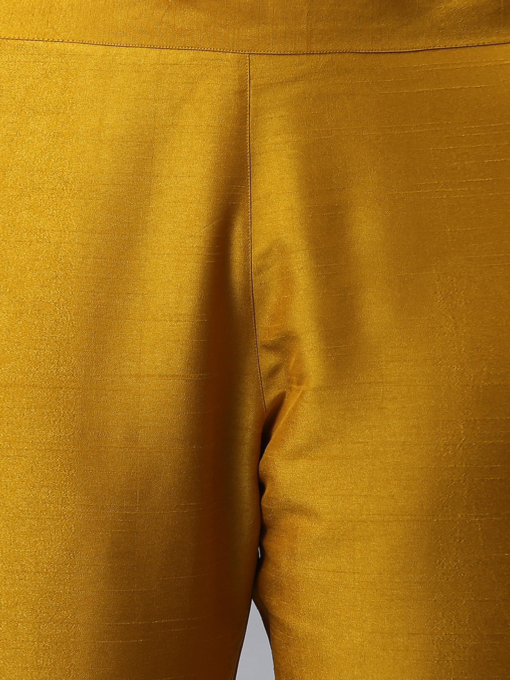 Janasya Women's Mustard Poly Silk Solid Straight Festive Kurta Set | Grocsy