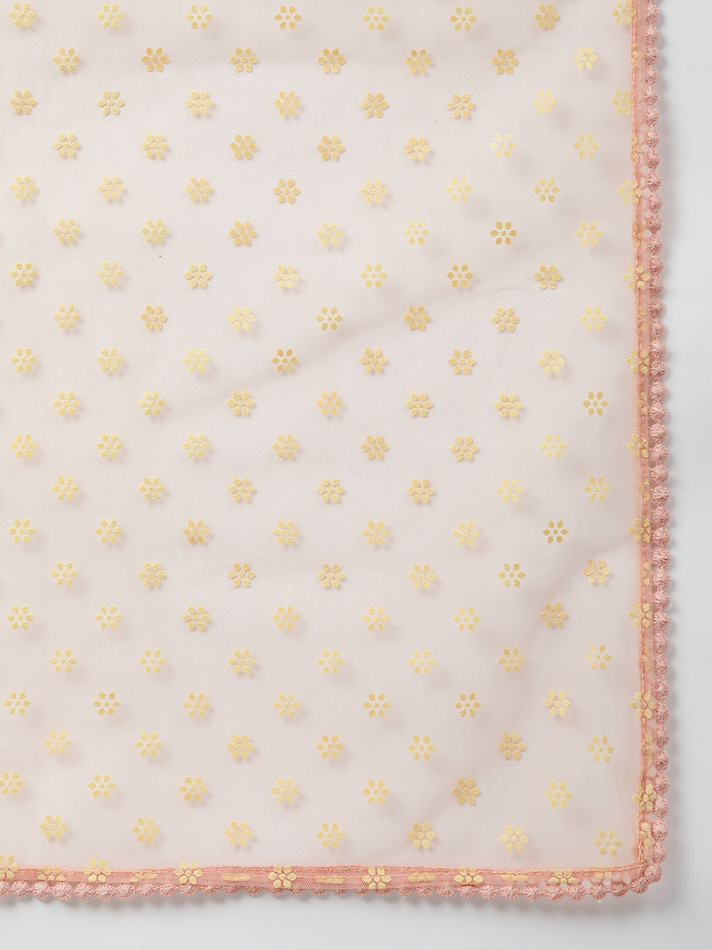 Janasya Peach Poly Crepe Solid Set | Grocsy