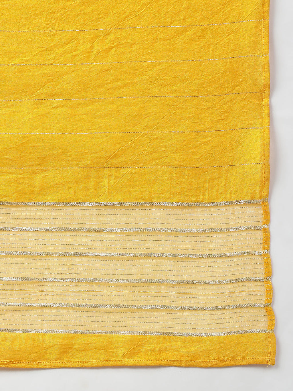 Janasya Women's Yellow Cotton Bandhej Kurta With Pant And Dupatta | Grocsy