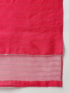 Janasya Women's Pink Rayon Bandhani Kurta With Pant And Dupatta | Grocsy