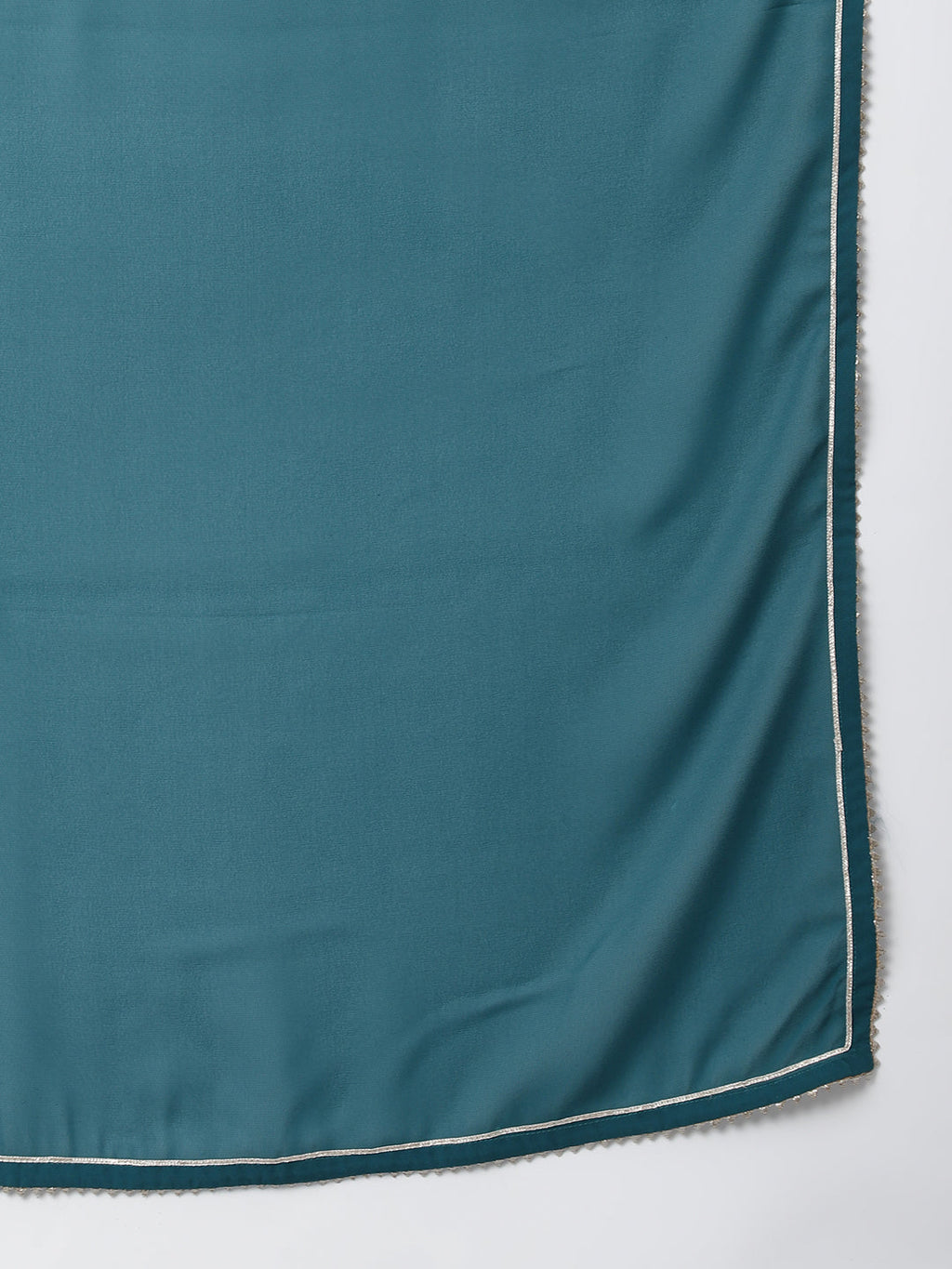 Janasya Women's Teal Green Crepe Gotta Lace Kurta With Sharara And Dupatta | Grocsy