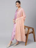 Janasya Women's Mauve Poly Silk Solid Kurta With Pant And Dupatta | Grocsy