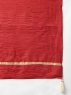 Janasya Women's Beige Chanderi Silk Woven Kurta With Palazzo And Dupatta | Grocsy