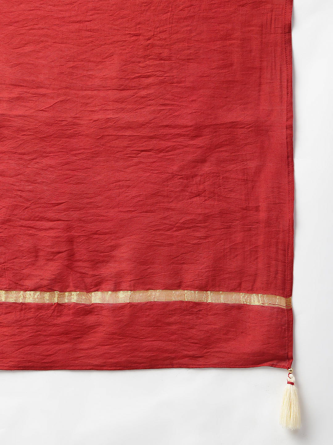 Janasya Women's Beige Chanderi Silk Woven Kurta With Palazzo And Dupatta | Grocsy