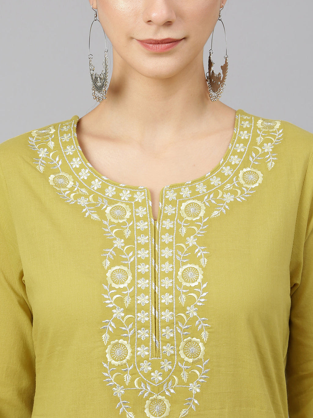 Janasya Women's Yellow Cotton Solid Kurta With Sharara And Dupatta | Grocsy