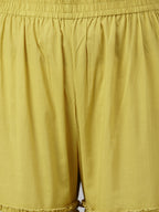 Janasya Women's Yellow Cotton Solid Kurta With Sharara And Dupatta | Grocsy