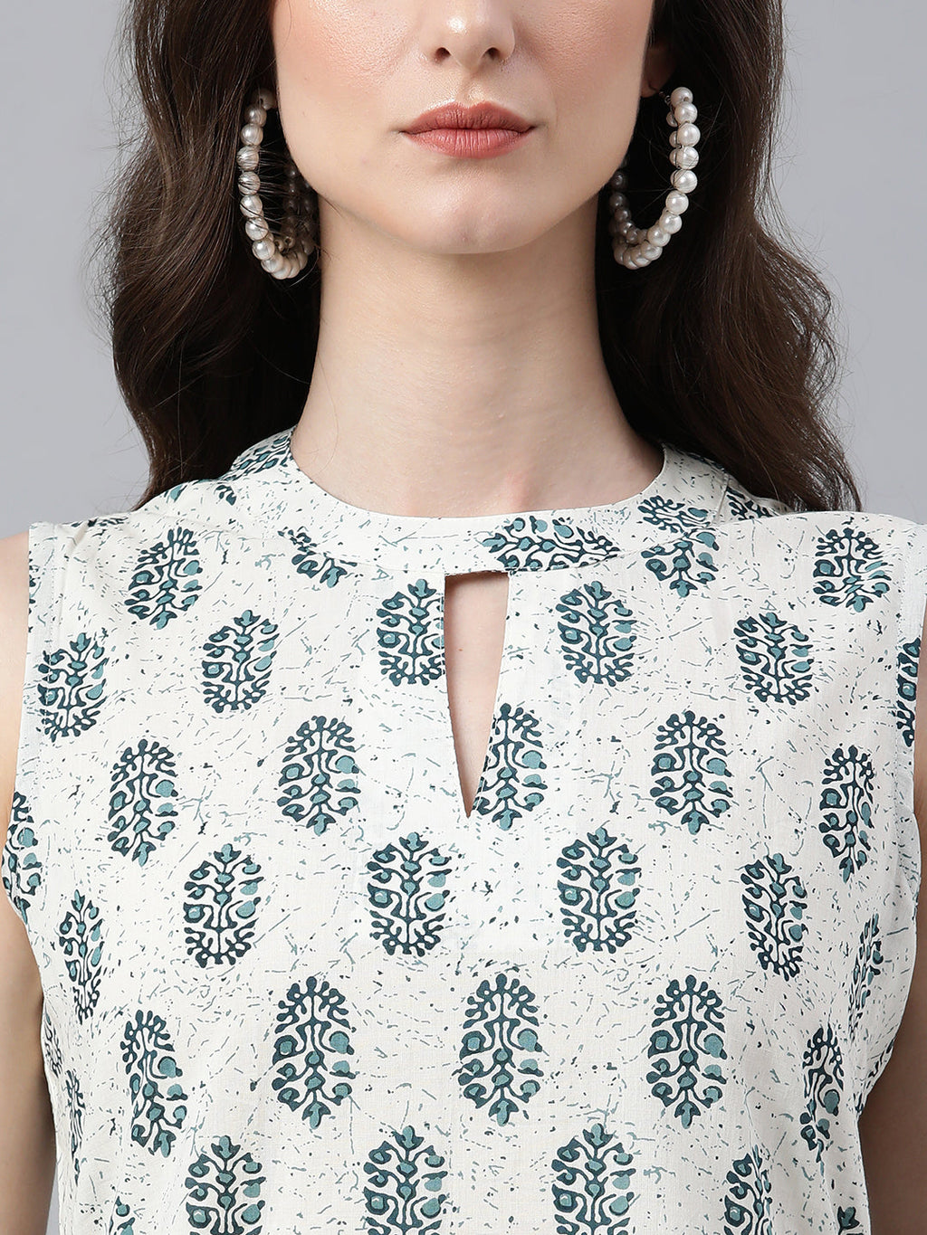 Janasya Women's White Cotton Floral Print Kurta With Pant And Dupatta | Grocsy