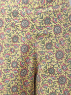 Janasya Women's Yellow Cotton Floral Print Kurta With Pant And Dupatta | Grocsy